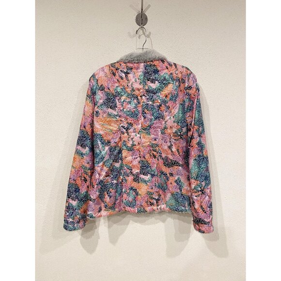 Obermeyer Tetra System Jacket Womens 10 Fleece Lined Zip Front Geometric Winter - Picture 4 of 4